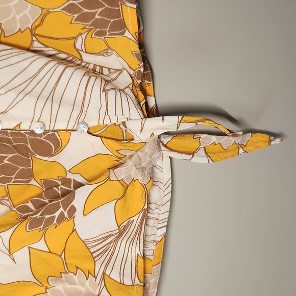 Fighting Eel Ava Sky Top Oceana Cream Palawan Sunflower Blouse Off-Shoulder XS - Picture 8 of 14